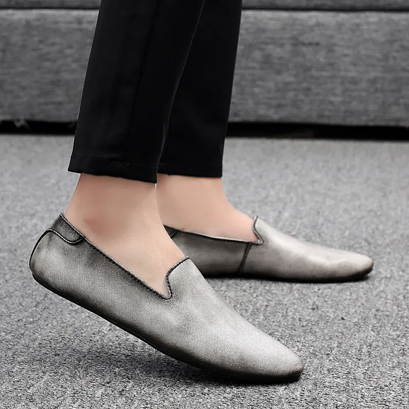 Leather Comfort Slip-on Men Shoes - Image 0
