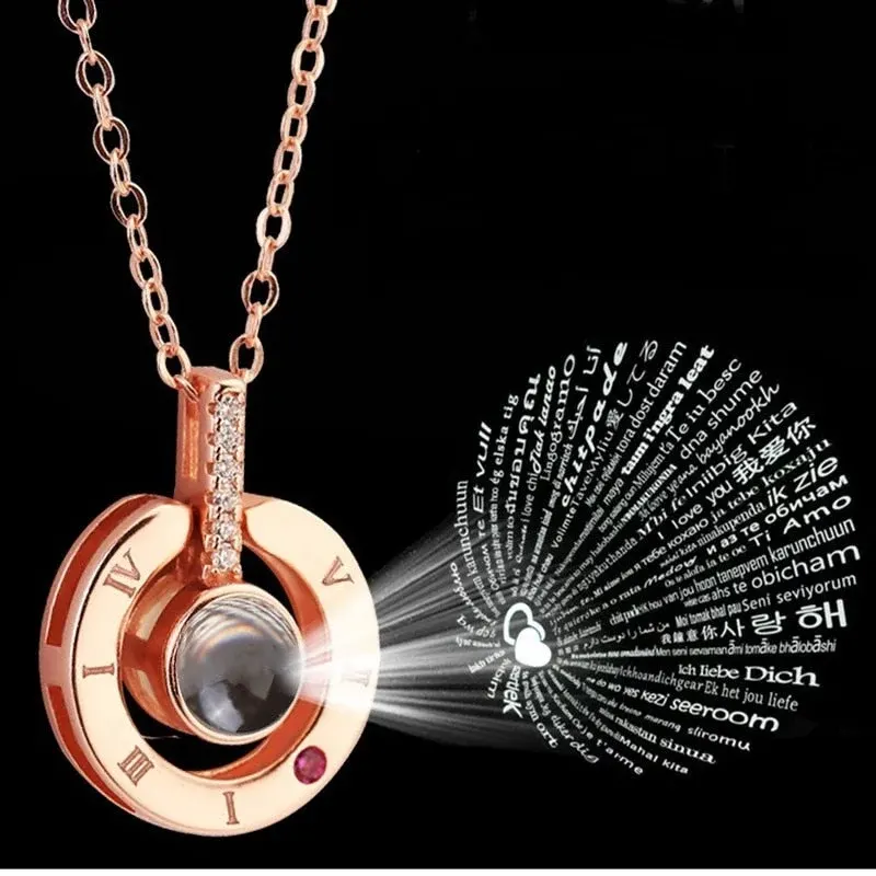 100 Languages I Love You Romantic Projection Necklace - Image 0