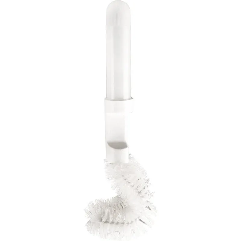 Die DUO-MATIC WC-BÜRSTE M.SPENDER NYL.6.0 WEIß, ø 0,35MM MITTEL von Haug Bürsten KG verfügt über einen zylindrischen Griff und gebogene Borsten für eine hygienische WC-Reinigung und ein effektives Erreichen schwer zu reinigender Bereiche.
