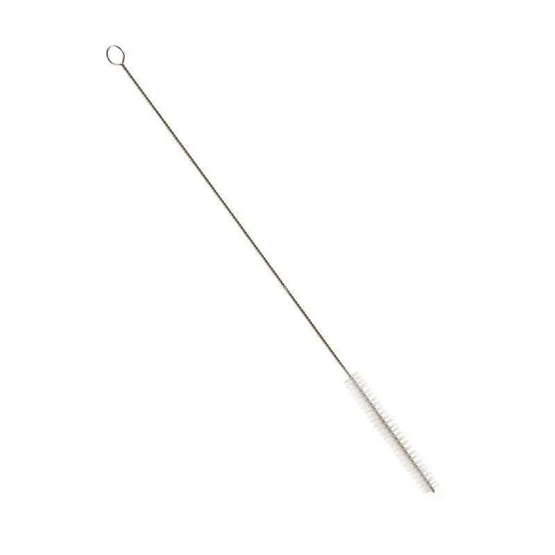 Die Haug Bürsten KG SCHLAUCHBÜRSTE,NYL.6.0 TRANSP verfügt über steife 0,20-mm-Nylonborsten, einen gedrehten Metallgriff mit Schlaufe und misst 340 x ø12 mm - perfekt für die Reinigung von Schläuchen.