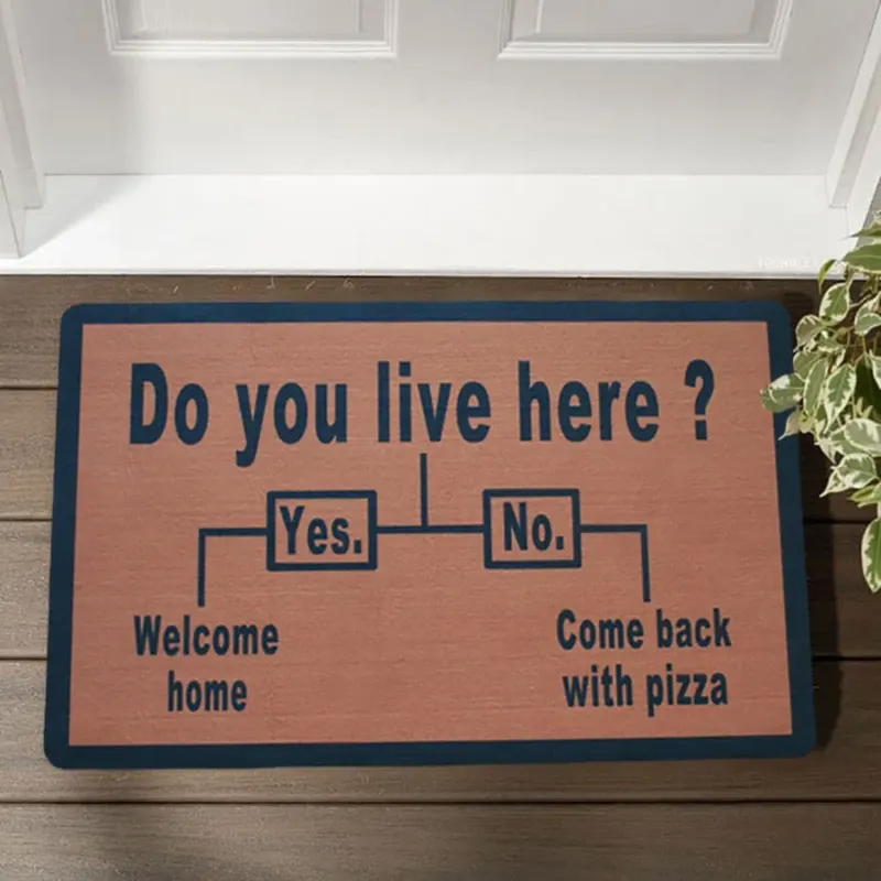Do You Live Here Funny Anti-slip Doormat - Image 0