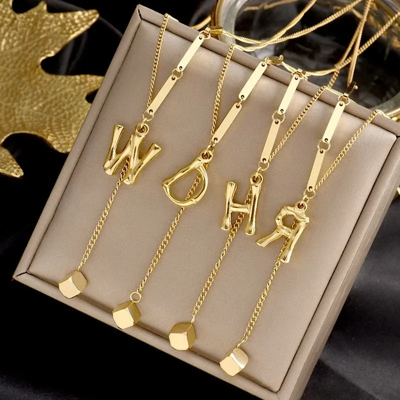 Charming Initials Letter Necklace - Image 0