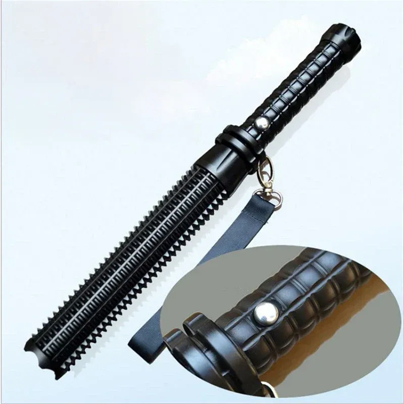 Tactical Rechargeable Flashlight Telescopic Self Defense Stick - Image 0
