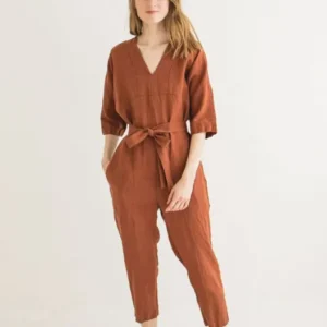 Linen Jumpsuit with Kimono Style Sleeves, Overall for women Epic Linen