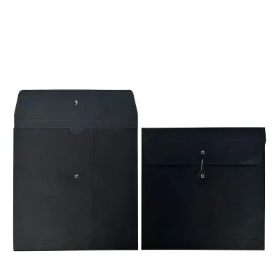 Paper invoice holders with a Japanese-style fastening 23x23+2x1,25cm Black
