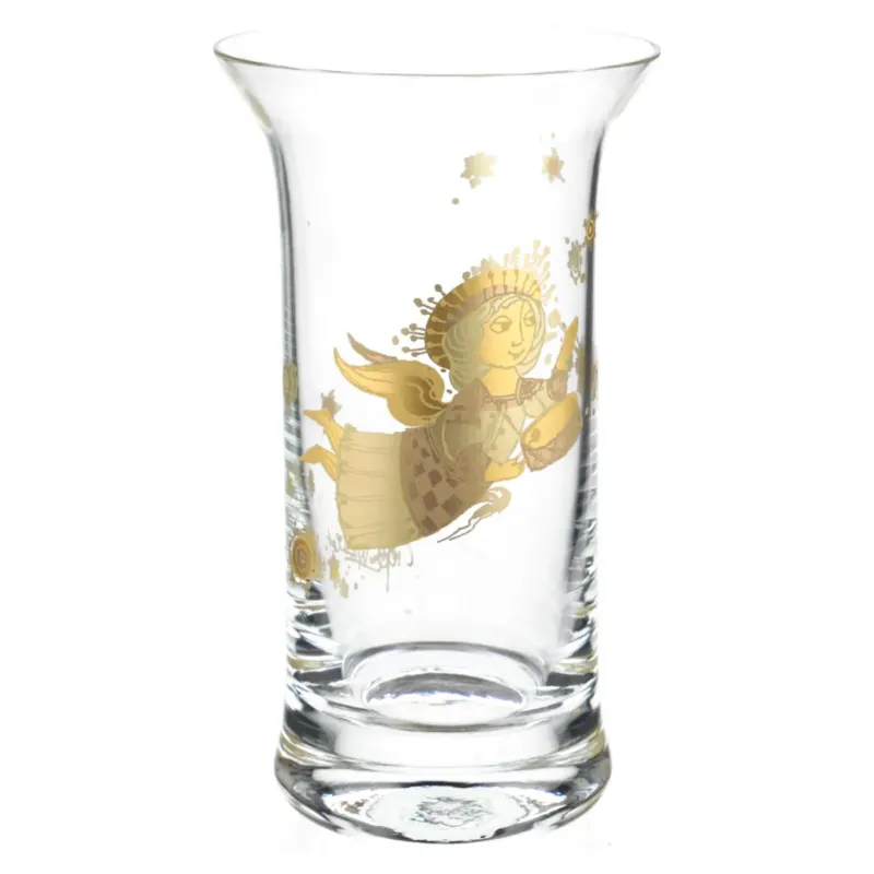 Vase klein aus Glas signiert Motiv II