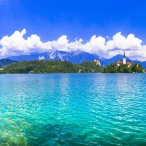 Küchenrückwand-Bleder See in Slowenien 1