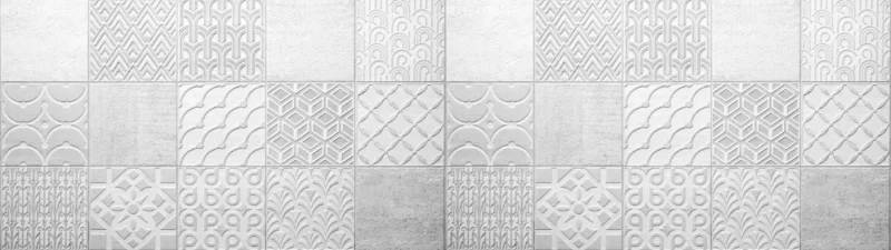 Küchenrückwand-Graues weißes Vintage Mosaikmotiv