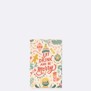 Postkarte in Beige mit buntem Muster