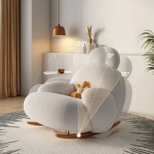 Modern Ergonomic European Fluffy White Lounge Chair - Image 0