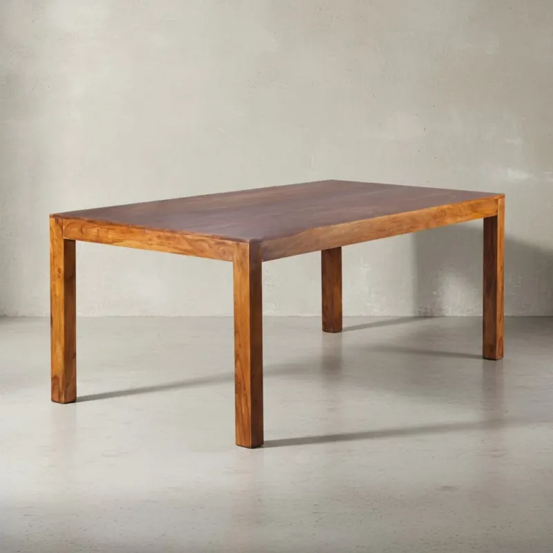 Sheesham Esstisch 180x90 cm - großer Massivholz Tisch dunkel - 8x8 cm Standbeine von Kadima Design_#sku_BARKWL1.322-BARKWL1.432#