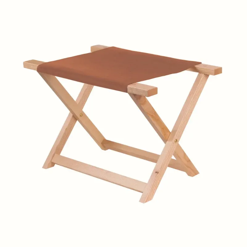 Reggivaligia pieghevole in legno naturale con fascia in testa di moro