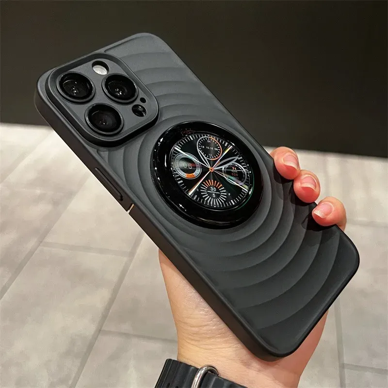 Clock Water Ripple Magsafe Bracket Phone Case - Image 0