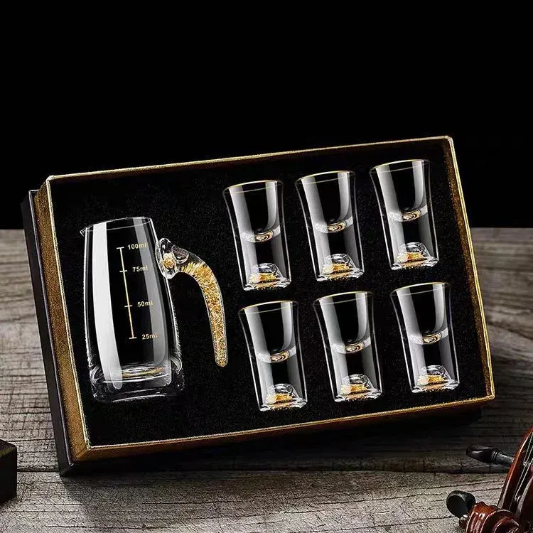 Sparkling Golden Handcrafted Drink Glassses Set - Image 0