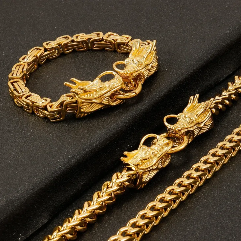 Gothic Stainless Steel Dragon Bracelet - Image 0