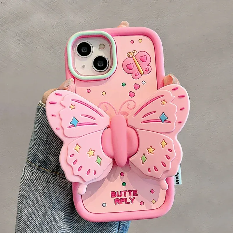 Lovely 3D Folded Butterfly Shockproof iPhone Case - Image 0