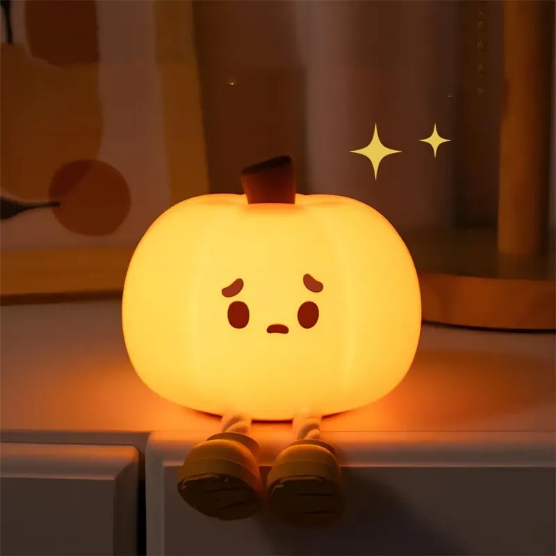Sad Pumpkin Touch Sensor Lamp Decor - Image 0
