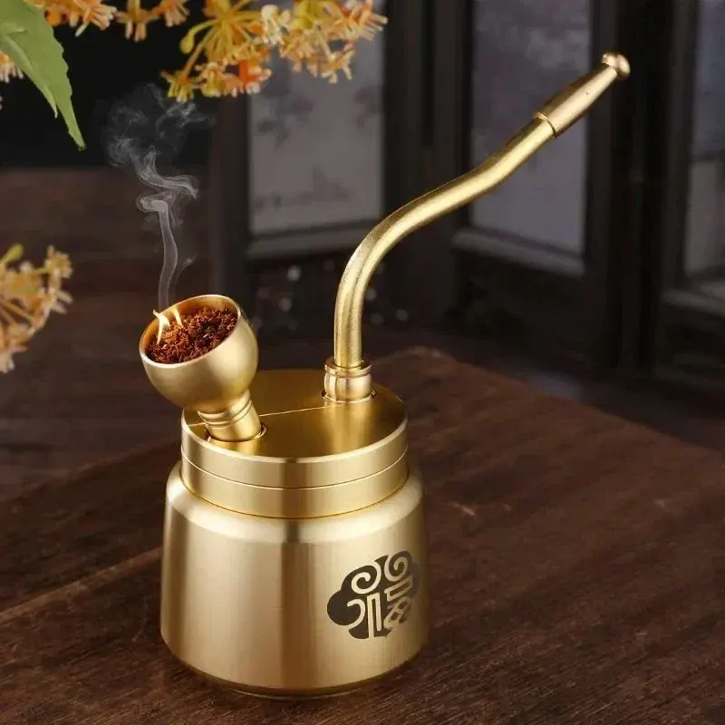 Artisan Brass Pipe Aromatherapy Incense Burner - Image 0