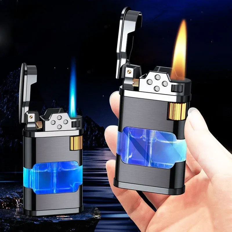 Blue Flame Metal Windproof Gas Lighter - Image 0