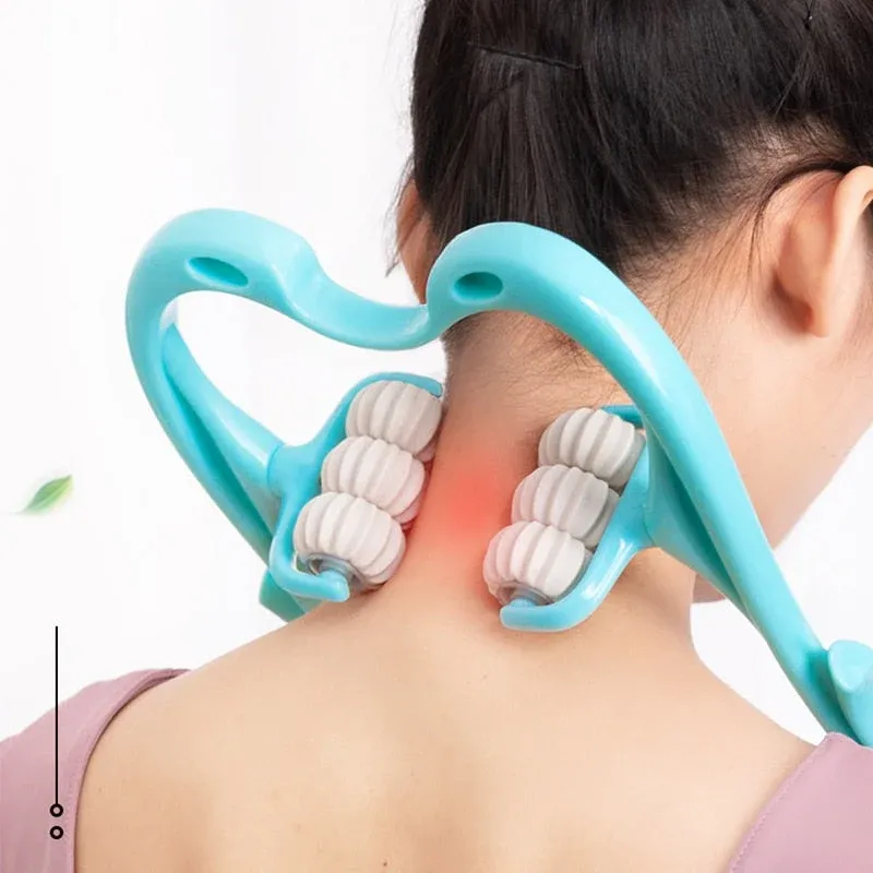 Adjustable Six-Wheel Neck Therapy Massager Roller - Image 1
