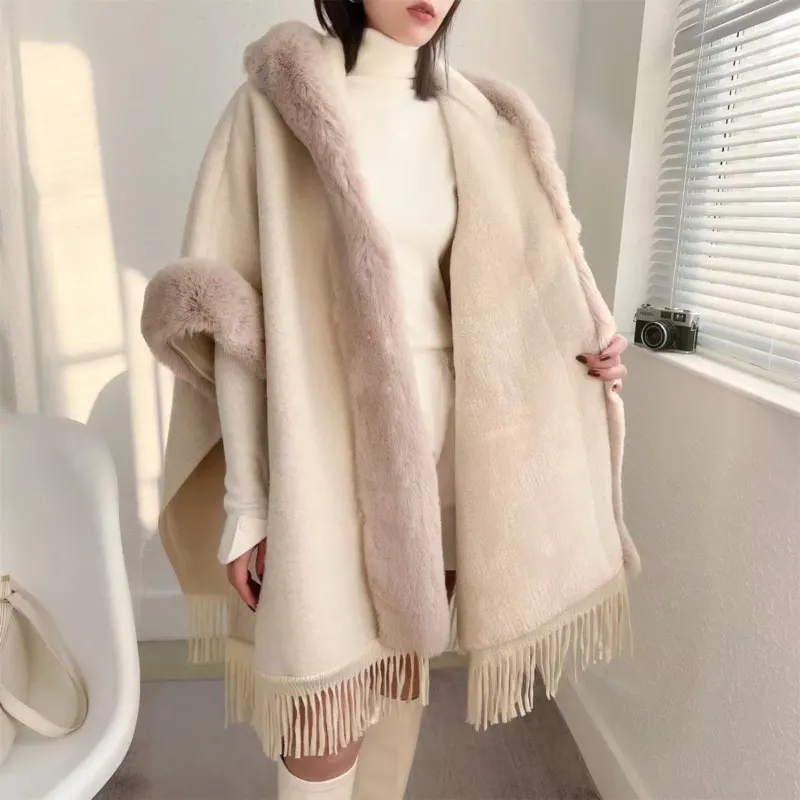 Wearable Blanket Women Lining Long Poncho - Image 0