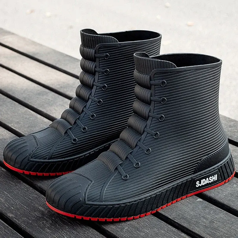 Rain Rider Slip-On Rubber Stylish Waterproof Boots - Image 0