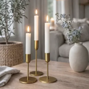 Kerzenhalter-Set für Stabkerzen – Golden Mindy