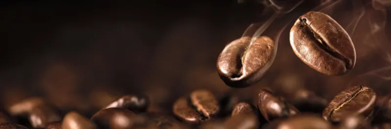 Spritzschutz-Kaffeebohnen Nahaufnahme