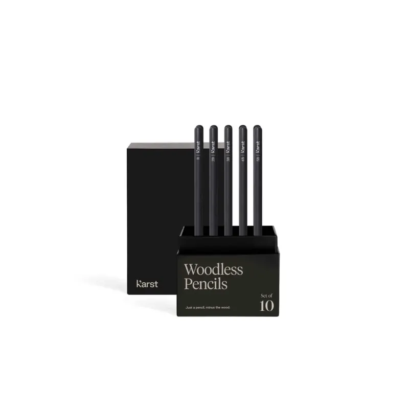 WOODLESS PENCILS - holzfreies Graphit-BLEISTIFT-SET - 10 Stück von HB bis 10B | KarstGoods