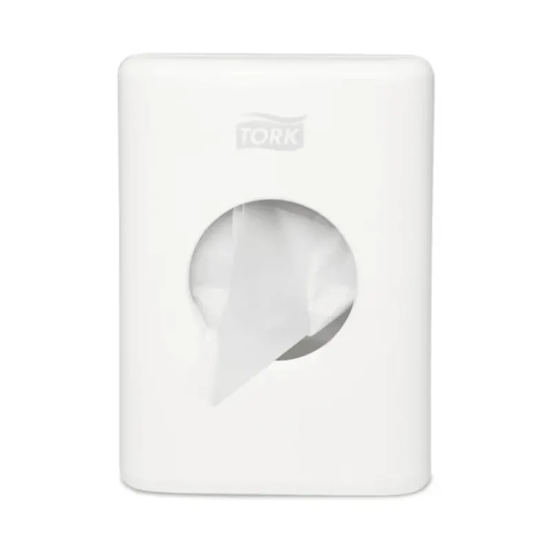 Der Tork 566000 Spender für Hygienebeutel Elevation B5 von Essity Professional Hygiene Germany GmbH kombiniert mit seinem weißen, rechteckigen Design und der runden Öffnung Stil und Funktionalität und bietet eine elegante und zugleich praktische Ergänzung, die ein frisches, weißes Handtuch ausgibt und die Eleganz jedes Badezimmers unterstreicht.