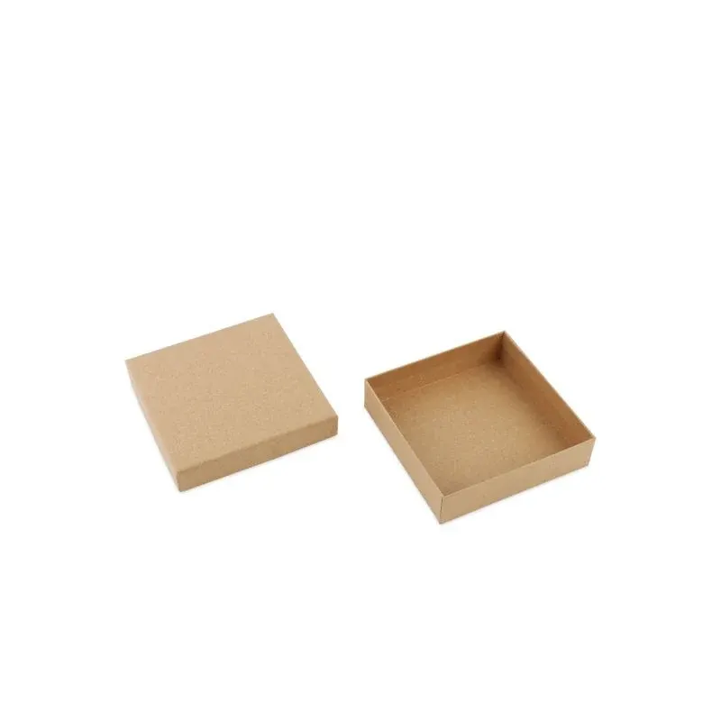 Kraft Gift Boxes with Lids 12x12x3cm Brown