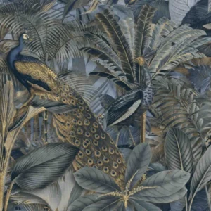 Wandverkleidung Bad-Tropischer Garten - Pfau