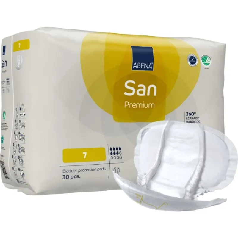 ABENA® San Premium Inkontinenzeinlagen, Größe 7 Größe 7, 1 Karton (4 Packungen × 30 Stück)