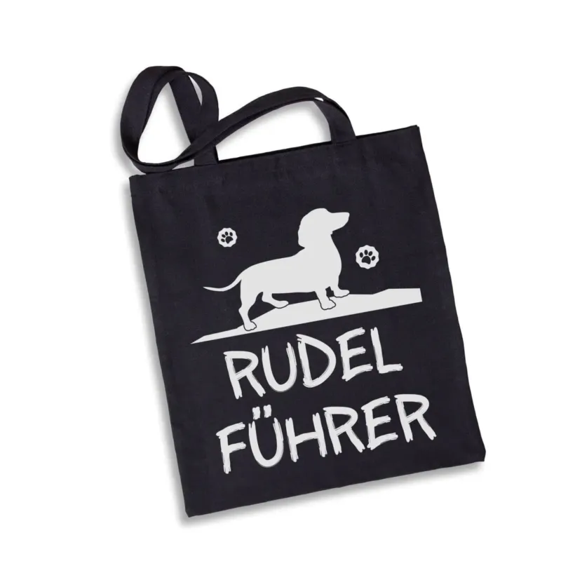 Bild: Baumwolltasche - Dackel Rudelführer.