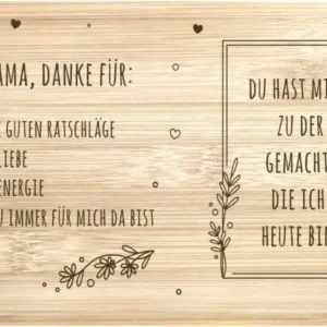 Bild: Frühstücksbrettchen - Liebe Mama, danke für alles! - Tochter/Sohn.