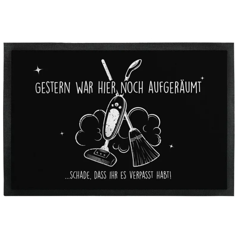 Bild: Fußmatte mit Gummilippe - Gestern war hier noch aufgeräumt... Schade, dass ihr es verpasst habt!.