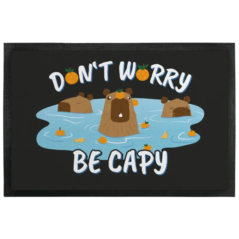 Bild: Fußmatte mit Gummilippe - Don't worry be capy.