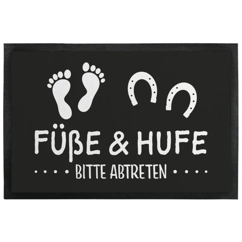 Bild: Fußmatte mit Gummilippe - Füße & Hufe bitte abtreten.