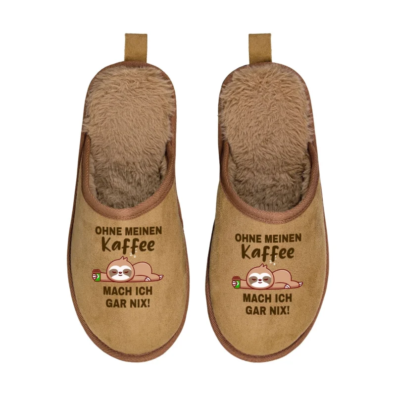 Bild: Pantoffeln - Ohne Kaffee mach ich nix (Faultier).