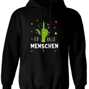 Bild: Hoodie - Weihnachtsmuffel - Ich hasse Menschen (Mittelfinger).