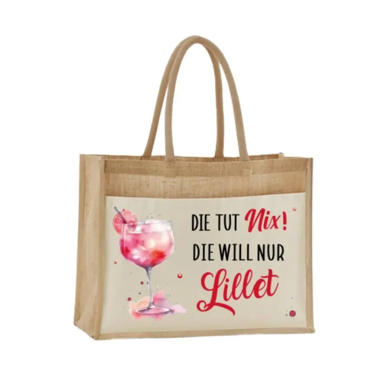 Bild: Jutetasche - Die tut nix! Die will nur Lillet..