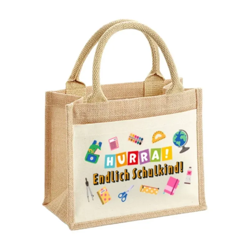 Bild: Jutetasche - Hurra! Endlich Schulkind.