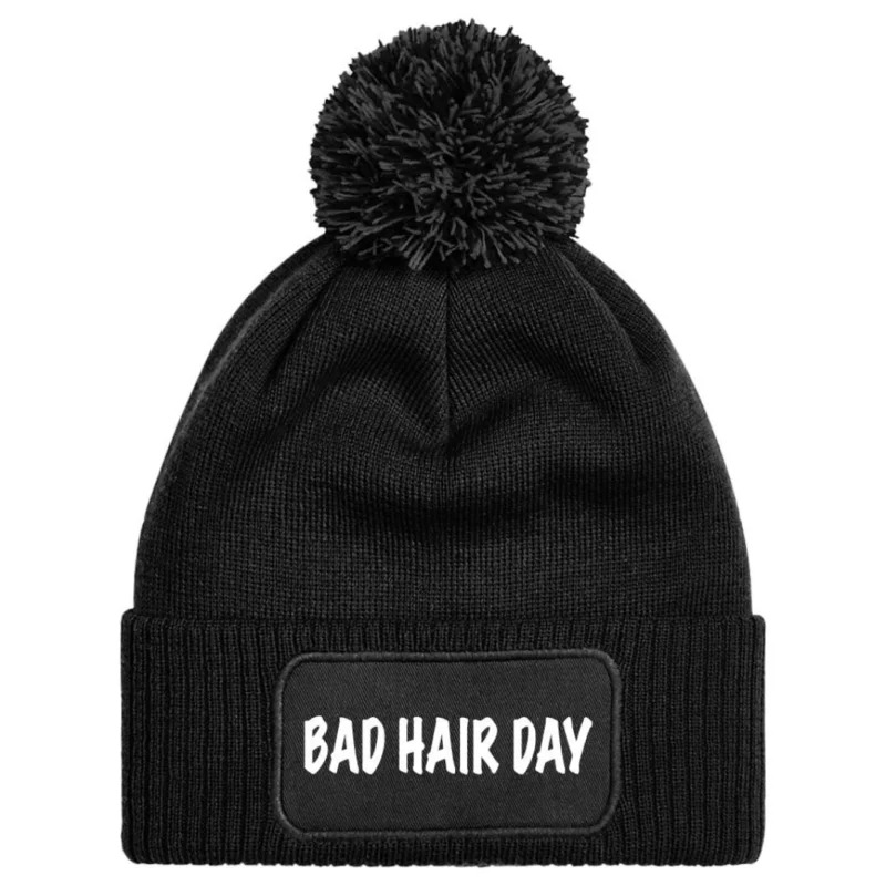 Bild: Mütze mit Bommel - Bad Hair Day.