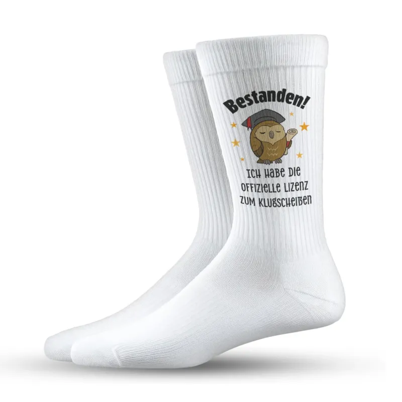 Bild: Socken - Bestanden! Ich habe die offizielle Lizenz zum Klugscheißen.