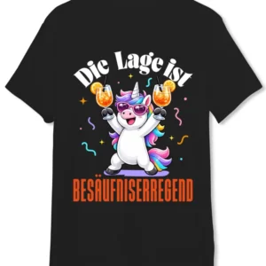 Bild: T-Shirt Herren - Die Lage ist besäufniserregend (Einhorn mit Aperol).