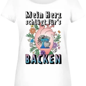 Bild: T-Shirt Damen - Mein Herz schlägt für's Backen.