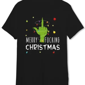 Bild: T-Shirt Herren - Weihnachtsmuffel - Merry fucking Christmas (Mittelfinger).
