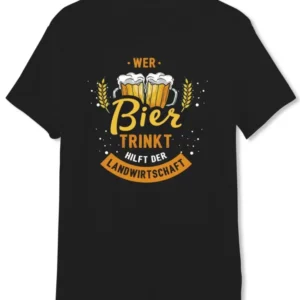 Bild: T-Shirt Herren - Wer Bier trinkt hilft der Landwirtschaft.
