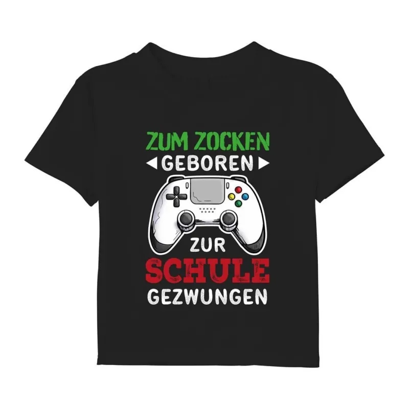 Bild: T-Shirt Kinder - Zum Zocken geboren Zur Schule gezwungen.