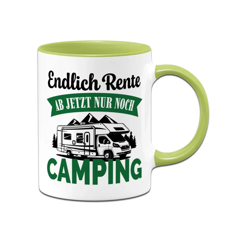 Bild: Tasse - Endlich Rente - Ab jetzt nur noch Camping.